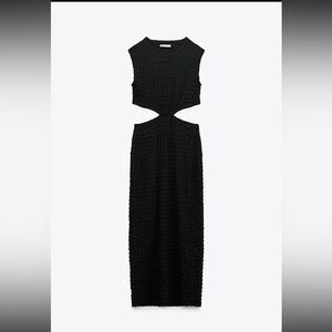 Zara Textured Cut Out Dress size Small
